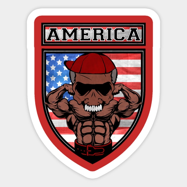 America muscle American Bodybuilder Sticker by Jakavonis